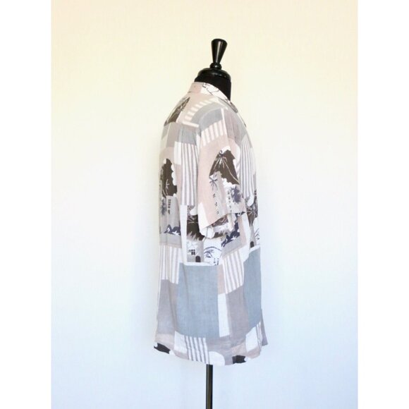 NEW! Rollas Bowler Paradise Button Front Shirt Short Sleeve Tropical Taupe SZ M - Picture 7 of 9